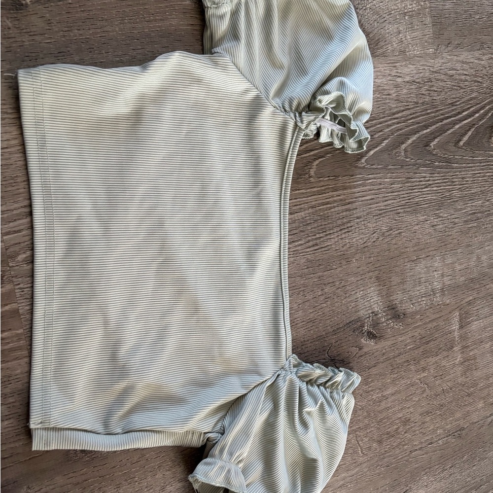 Striped Puff Sleeve Top